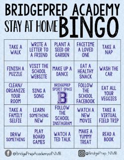 Stay At Home Bingo